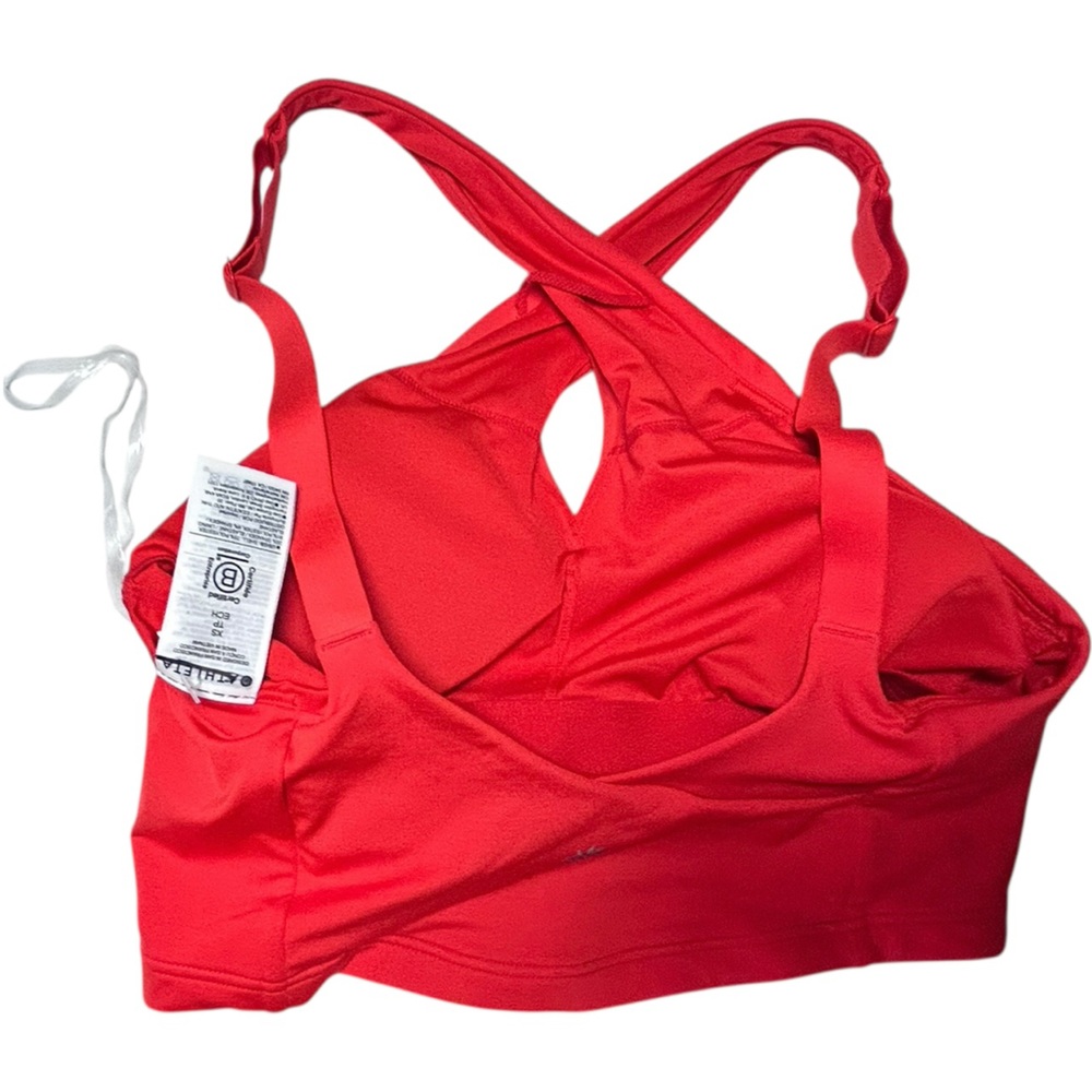 ATHLETA orange cross front cross back high neck swim bikini top size XS NWOT - Picture 4 of 7